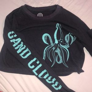 Sand cloud deep purple cropped long sleeve